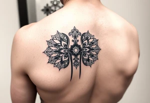 Half arm sleeve - single kidney made of two mandala / geometric designa tattoo idea