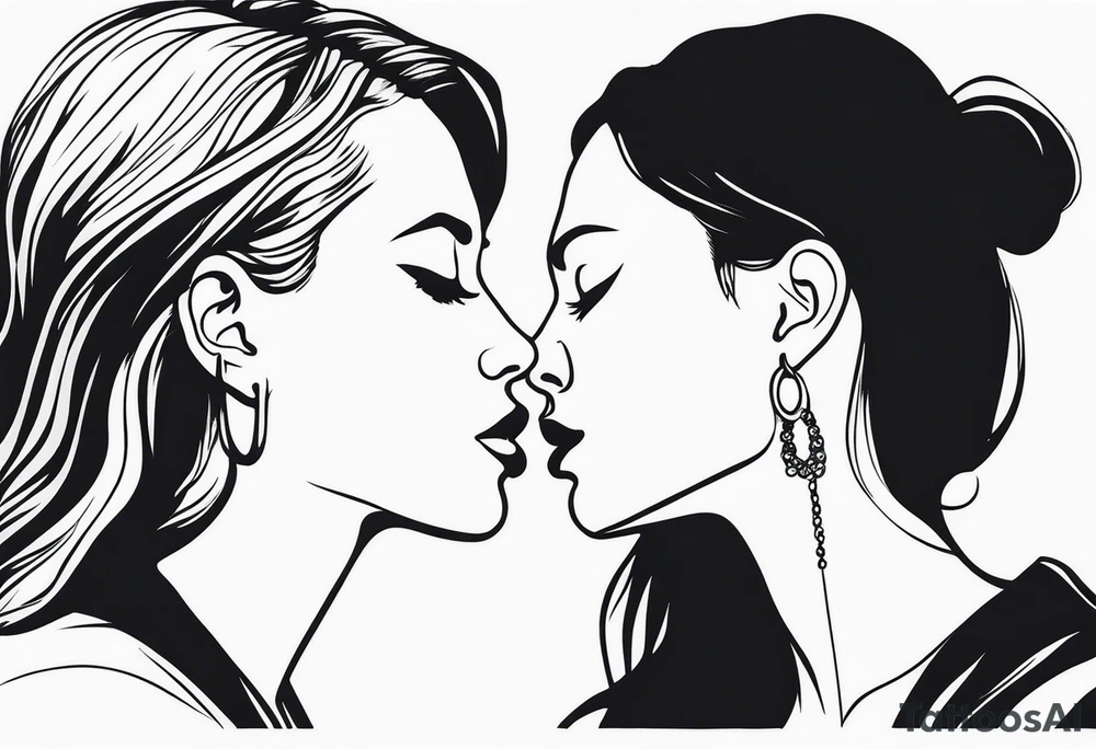 side profile of women holding hand on own throat throat tattoo idea