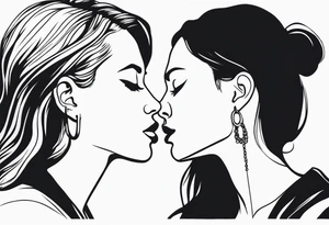 side profile of women holding hand on own throat throat tattoo idea