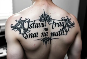 Make an arm tattoos with and or representing the words ostavi trag na putu svom tattoo idea