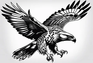 Flying Hawk tatto for hand tattoo idea