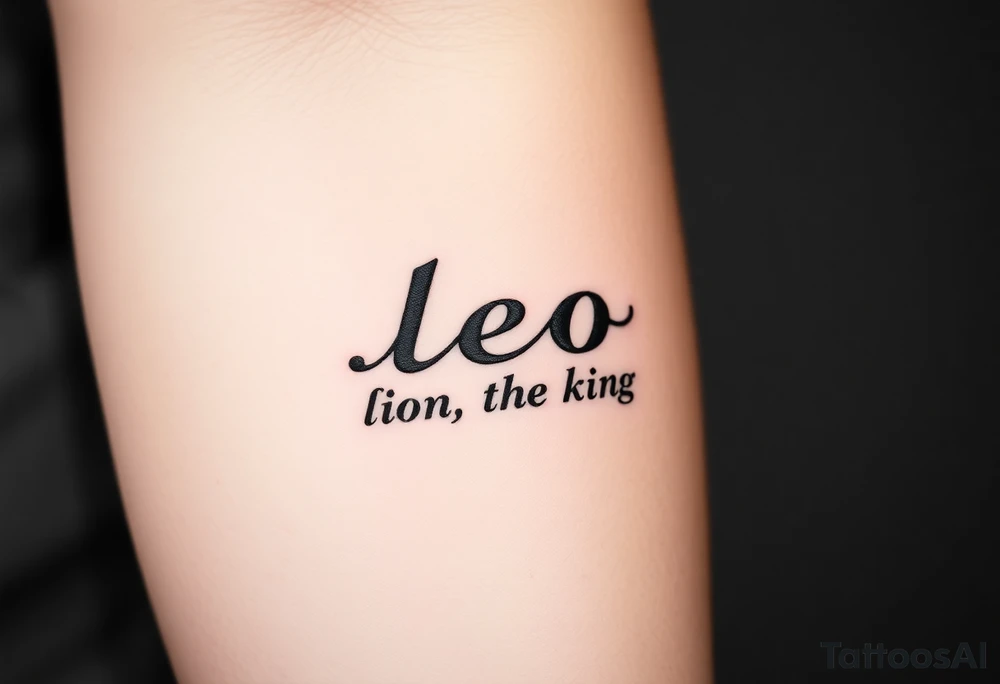 Fancy style "leo" fir lion the king birth
 sign tattoo idea