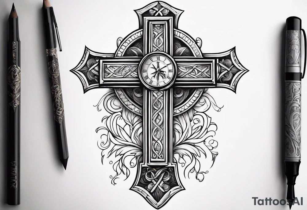 Just a Cross with Roman numeral Jan 18 2023 tattoo idea