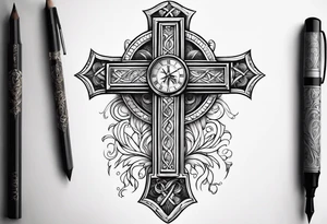 Just a Cross with Roman numeral Jan 18 2023 tattoo idea