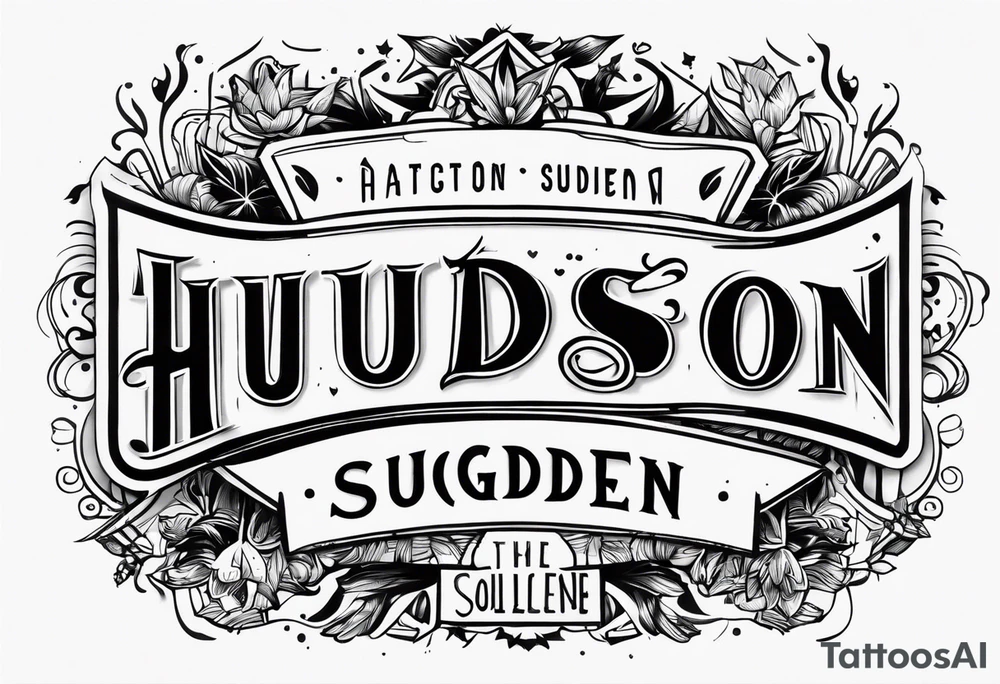 The name Hudson Sugden as a tattoo artist tattoo idea