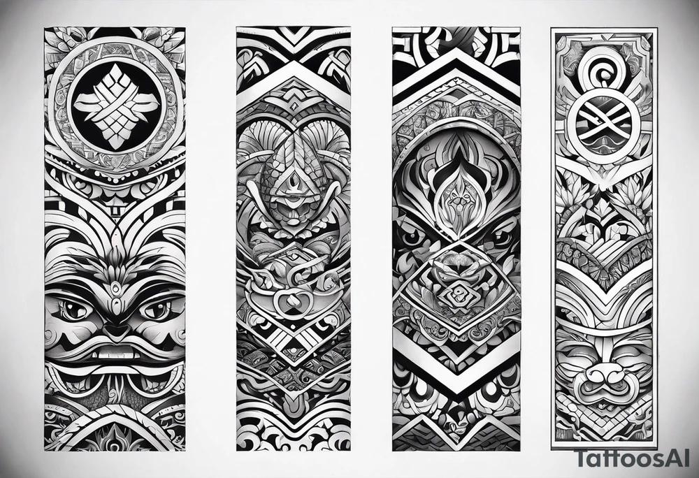 japanese and maori tattoo right arm sleeve tattoo idea