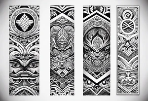 japanese and maori tattoo right arm sleeve tattoo idea