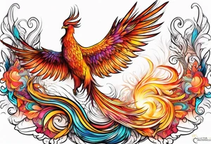 ethereal rising phoenix tattoo idea