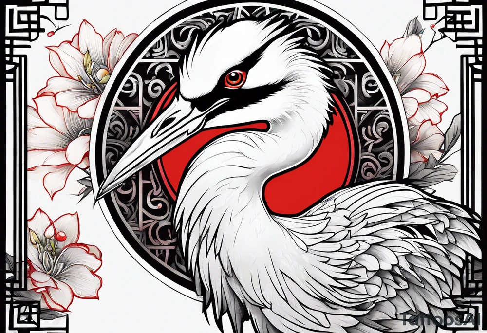 Japanese crane tattoo idea
