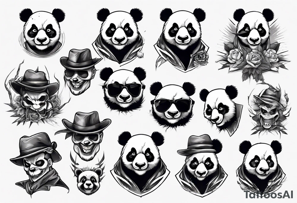 gangster panda evil tattoo idea