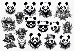 gangster panda evil tattoo idea