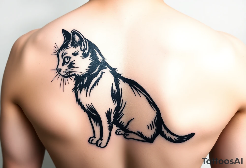 black cat tattoo idea