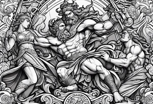 Greek gods fighting tattoo idea