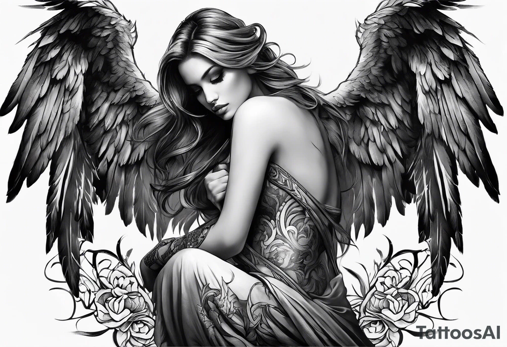 fallen angel tattoo idea