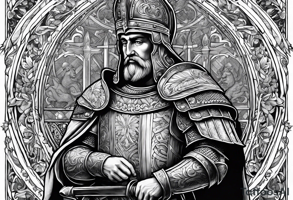 charlemagne in armor tattoo idea