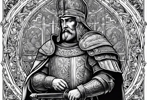 charlemagne in armor tattoo idea