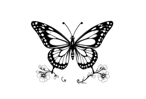 mariposa pequeña linea fina tattoo idea