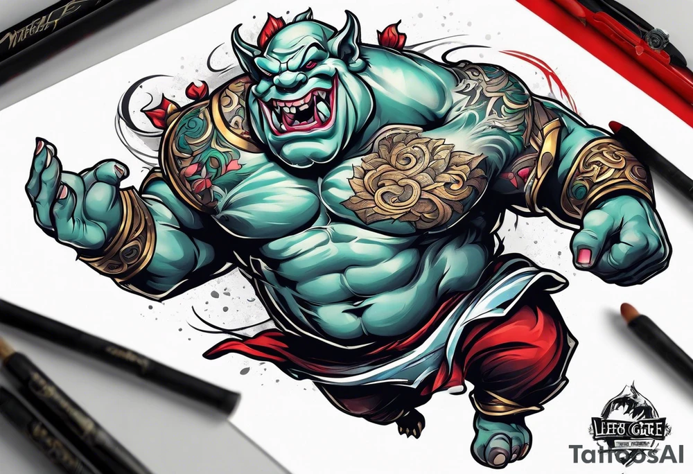 leaping ogre tattoo idea