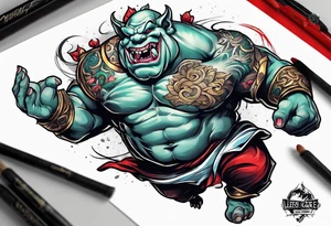 leaping ogre tattoo idea