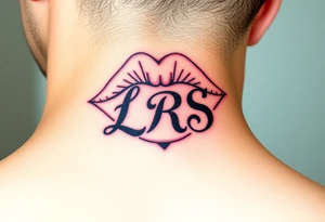 Kiss mark with the initials lrs tattoo idea
