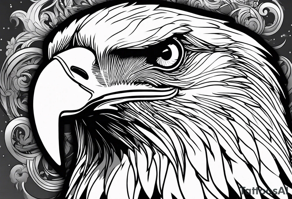 bald eagle smoking a cigarette tattoo idea