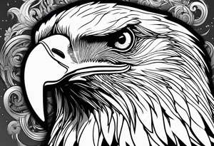 bald eagle smoking a cigarette tattoo idea