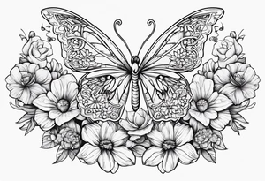 Must contain peace be still, flowers, butterflies, bold tattoo idea