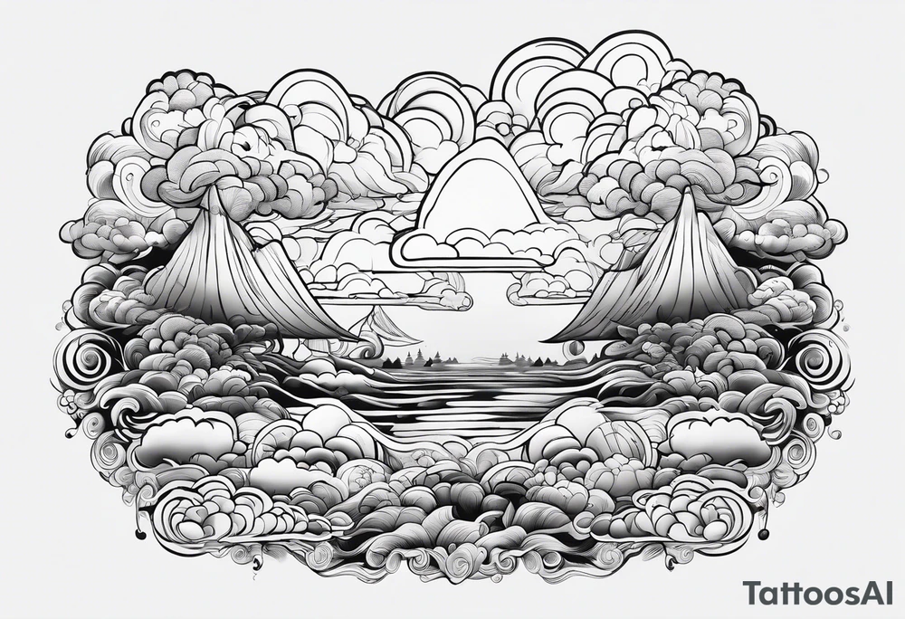 cloud pattern tattoo idea