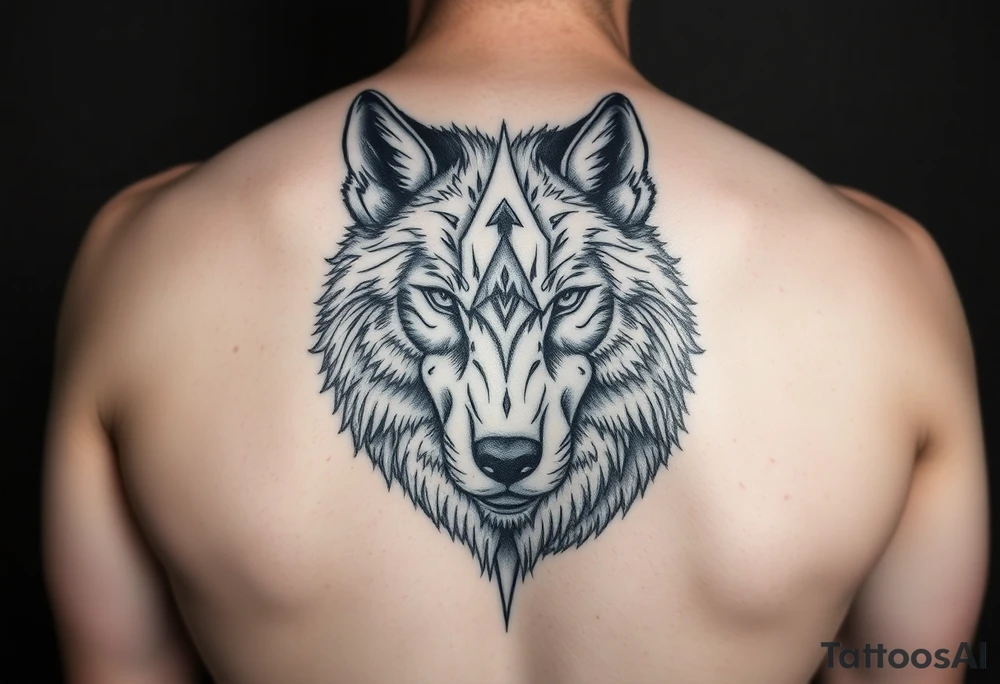 A solitary yet sublime and noble wolf and its progeny. the face for arm tattoo tattoo idea