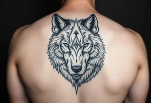 A solitary yet sublime and noble wolf and its progeny. the face for arm tattoo tattoo idea