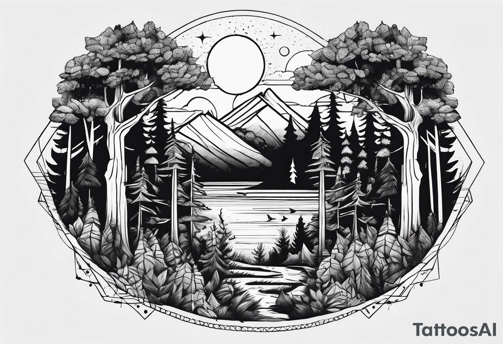 Low forest tattoo idea