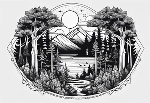 Low forest tattoo idea