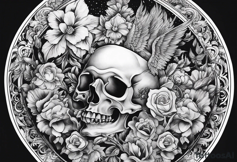 Cherubs and skulls tattoo idea