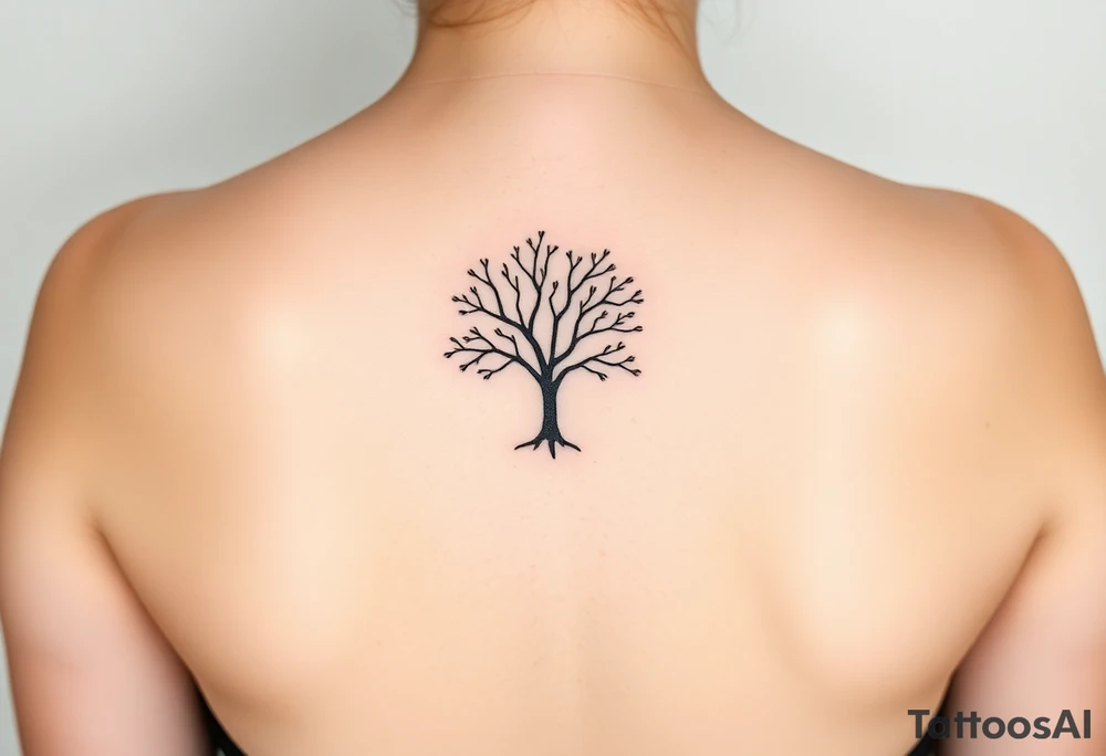 Small round tree for forearm tattoo idea