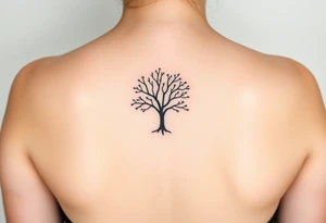 Small round tree for forearm tattoo idea
