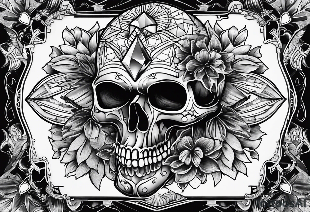 Diamond skull tattoo idea