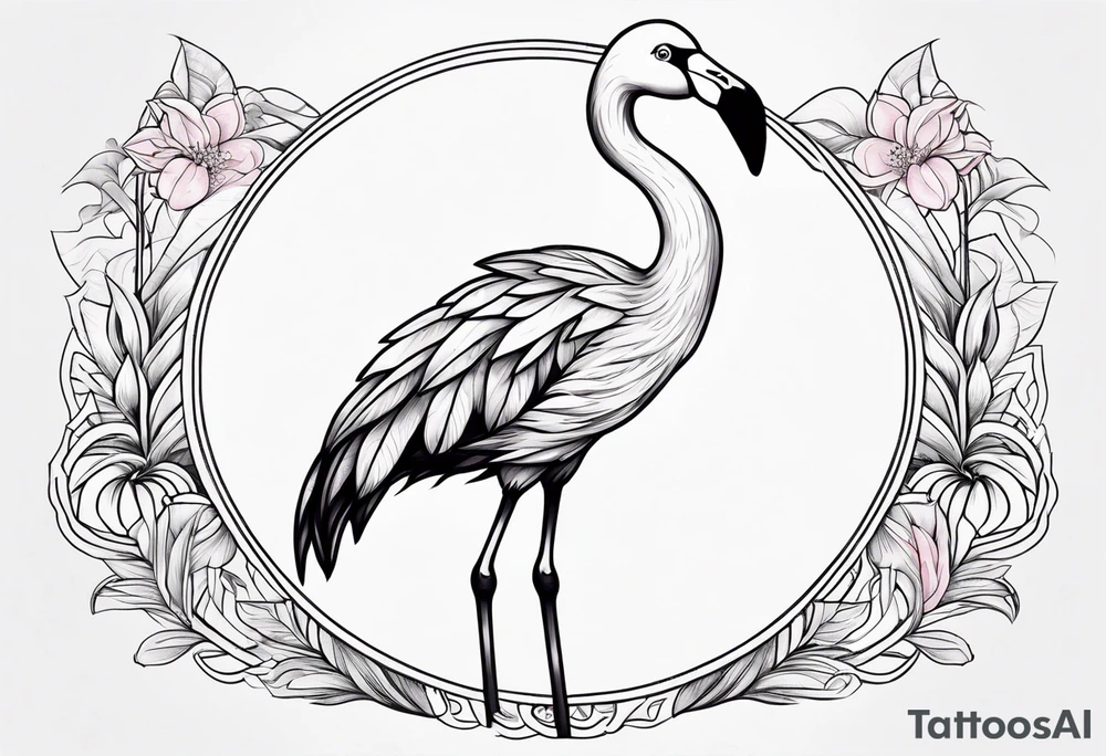 cute flamingo tattoo idea