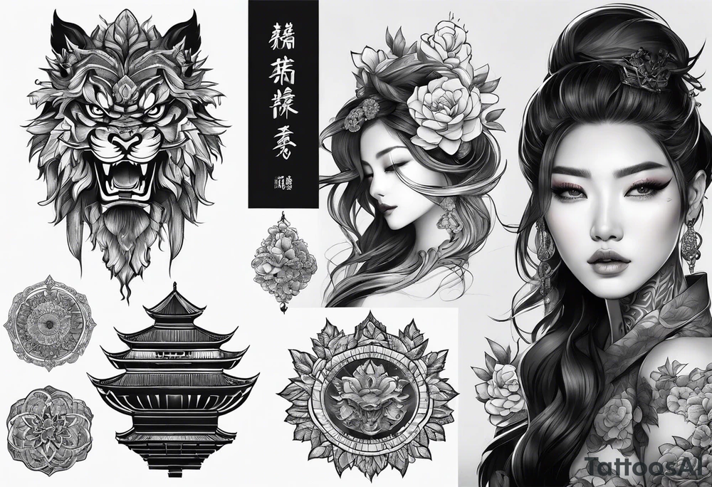 雙狼在山上 tattoo idea