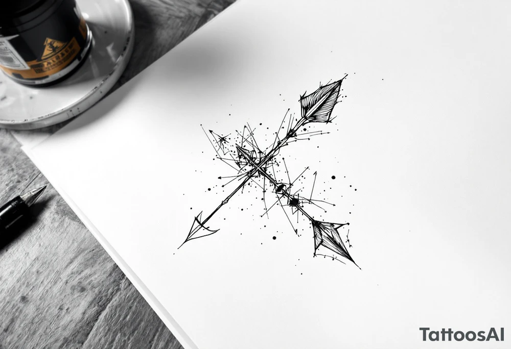 one   that look down arrow tattoo idea