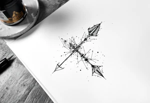 one   that look down arrow tattoo idea