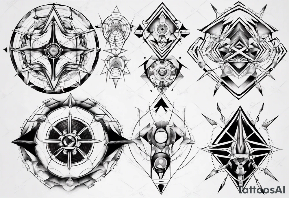 Geometrical symmetry tattoo idea