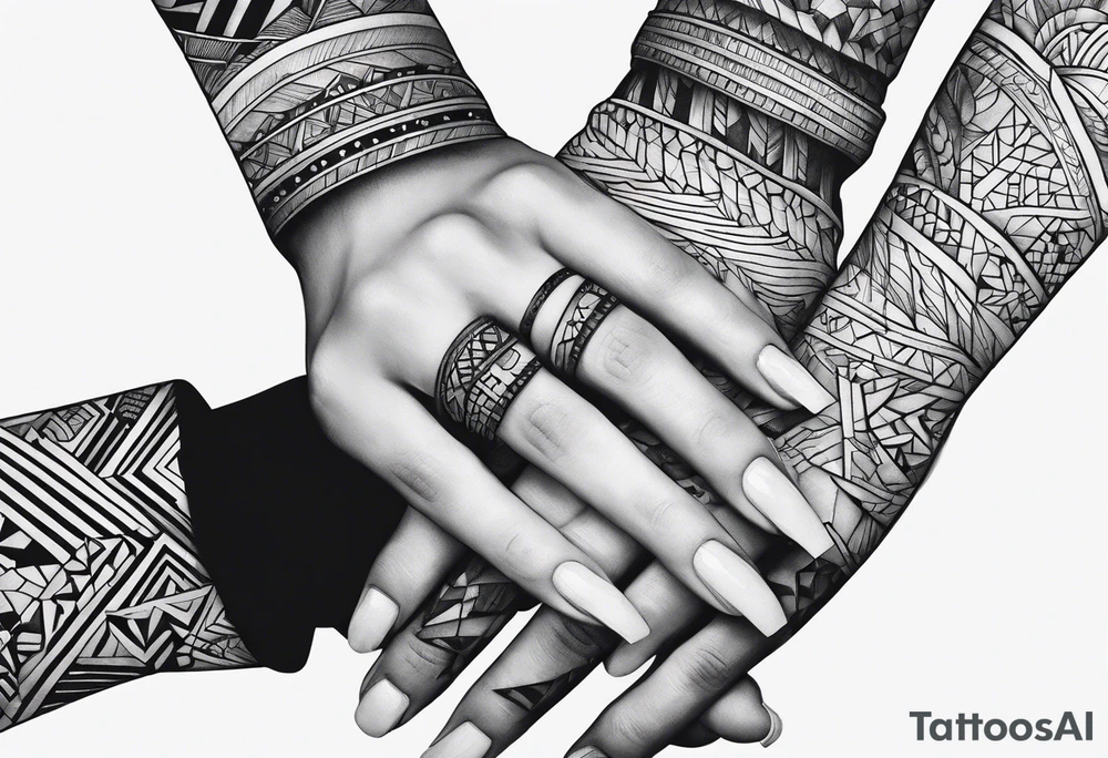 Hands overlapping each other tattoo idea