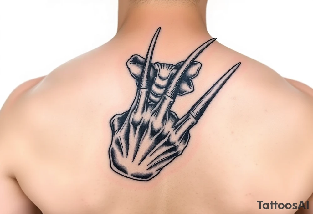 Freddy Krueger showing his claw
Q tattoo idea
