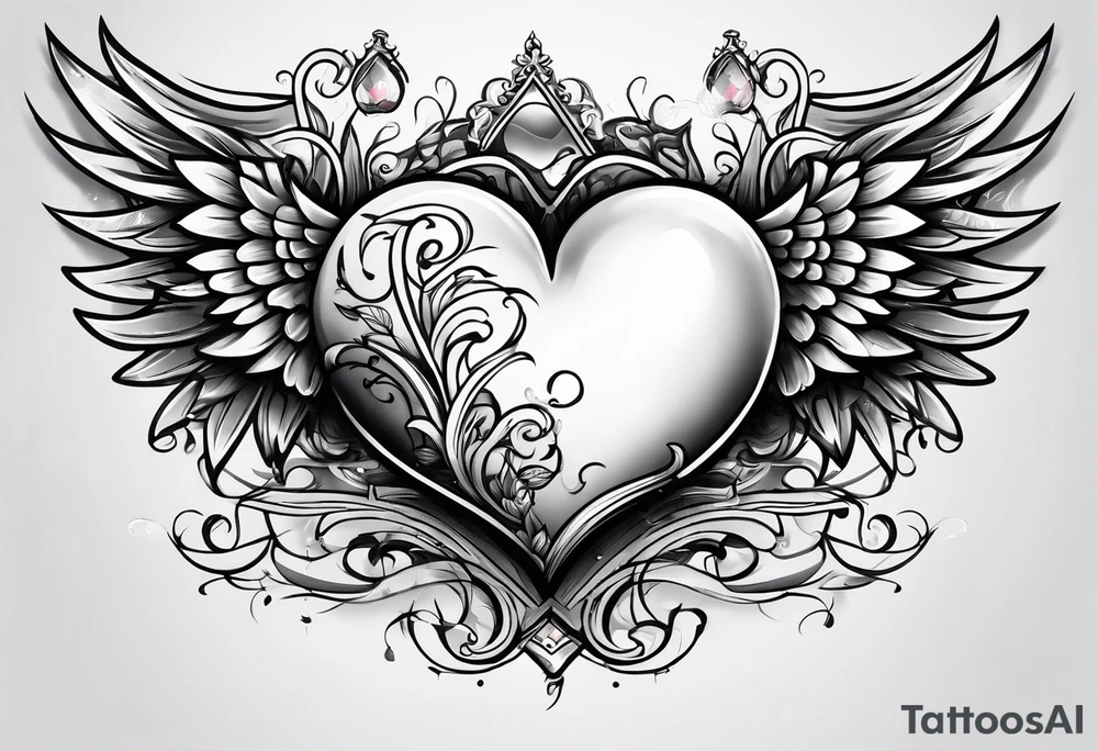 A heart with wings tattoo idea