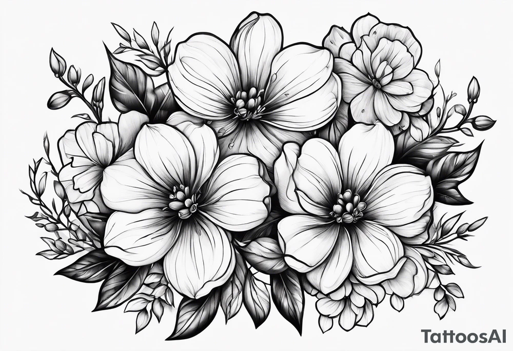 Dog wood flower tattoo idea