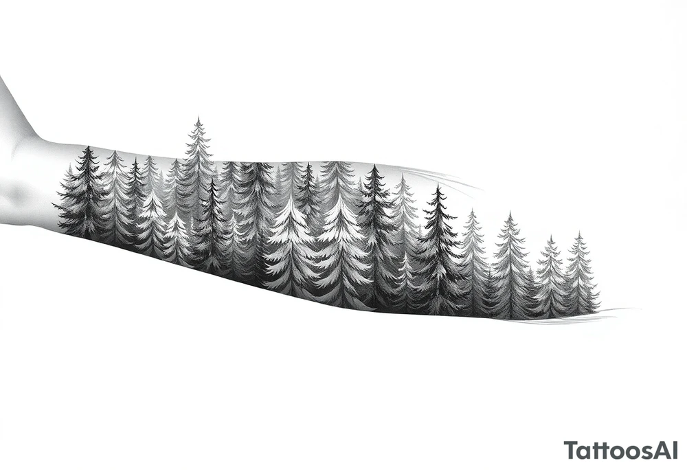 Coniferous forest forearm tattoo sleeve tattoo idea