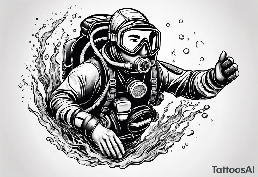 scuba diver tattoo idea