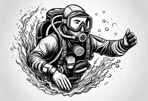 scuba diver tattoo idea