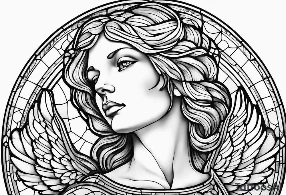 stained glass angel tattoo idea