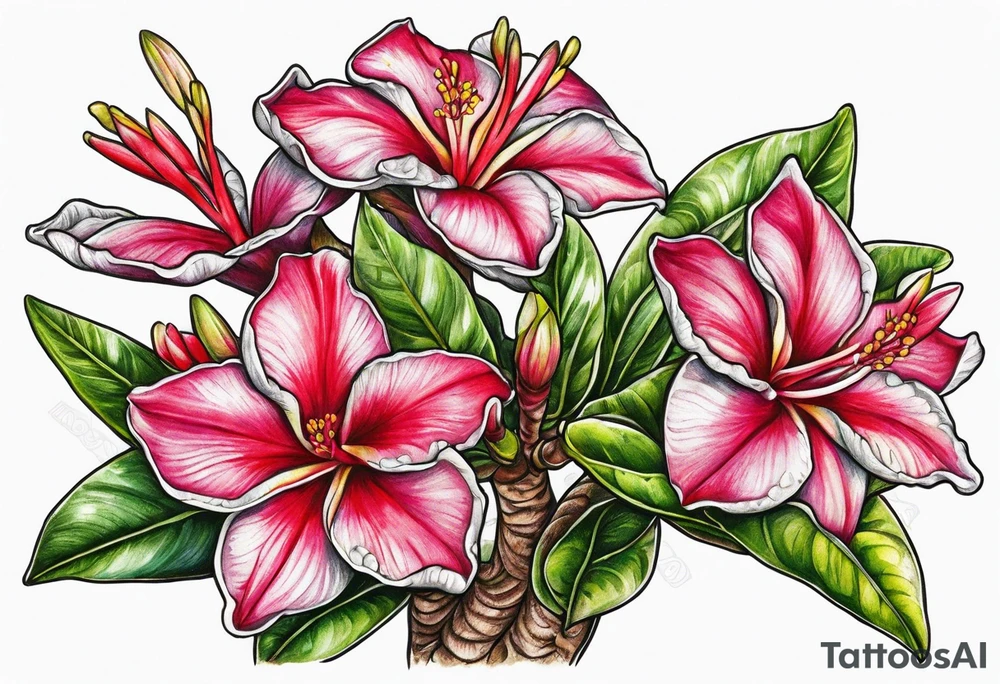 Adenium Multiflorum very colorful tattoo idea